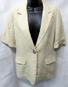 CAbi 902 Gr. M beige 100% Leinen Blazer Safari so gut Plissee hinten S/S Jacke - Bild 1 von 3