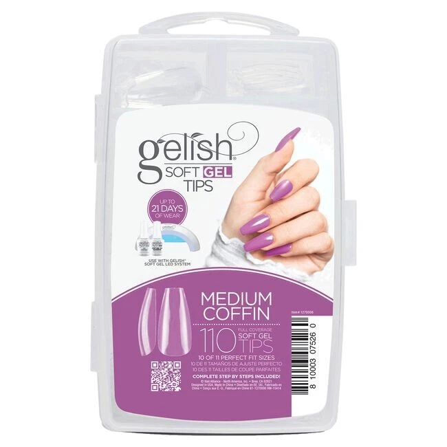 Puntas de gel suave gelish ataúd medio puntas de gel suave - 110 ct Foto 1 de 1