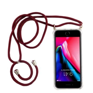 Apple iPhone 7 Plus Łańcuszek na telefon komórkowy Etui z paskiem Case do zawieszenia ze sznurkiem Czerwone - Zdjęcie 1 z 4