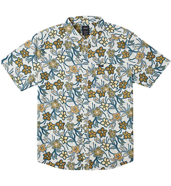 Camisa de manga corta floral de noche calce regular RVCA para hombre - AVYWT00390-SLB Foto 1 de 1