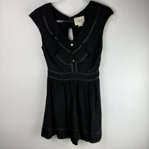Anthropologie Elevenses Alexa Ruffle Black Romper Vacation Resortwear Summer 0 - Picture 1 of 13