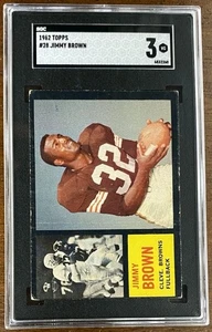 1962 TOPPS JIM BROWN FOOTBALL CARD #28 GRADED SGC-3 READ - Bild 1 von 5