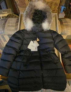 Moncler Abelle Giubbotto schwarze Damen Jacke Mantel Größe 10A NEU mit Etikett - Bild 1 von 14