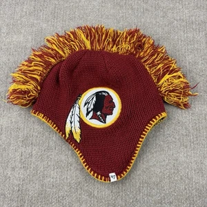 Washington Redskins Strickmütze Beanie Mohawk Helm Patch Logo Commanders 47 Brand - Bild 1 von 8