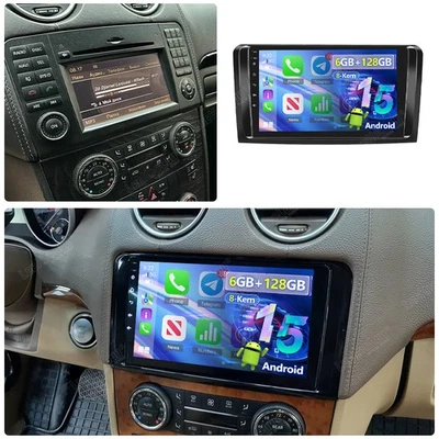 6G+128GB CarPlay Autoradio Für Mercedes ML/GL Klasse W164 X164 Android 15.0 GPS - Bild 1 von 4
