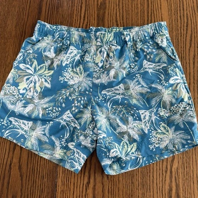 Pantalones Cortos Columbia PFG Para Mujer Pequeños Pez Vela Azul Cintura Elástica Floral Malla Bolsillos Foto 1 de 4
