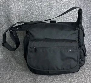LL Bean Umhängetasche Messenger Bag Schwarz Reisetasche Unisex Wasserabweisend Medium - Bild 1 von 17