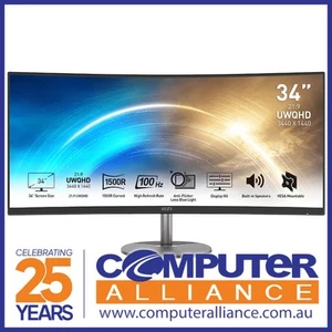 34" MSI PRO MP341CQ VA UWQHD 100Hz Curved Black Monitor - Picture 1 of 4