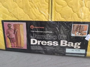 Princess House Vintage Hanging Garment Bag 16 Dress Jumbo Yellow 15X20X54 NOS - Picture 1 of 3