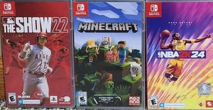 Switch 3 Game Lot: The Show 22, 2k24, Minecraft - Picture 1 of 4