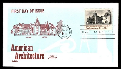 Mayfairstamps US FDC 1981 American Architecture Colonial Cachets first Day Cover - Image 1 of 2
