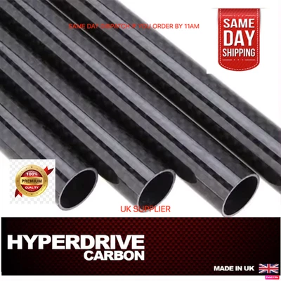 Carbon Fiber Tube Gloss Plain 3k  1000mm Length UK Supplier - Image 1 of 4