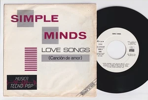 SIMPLE MINDS * Love Songs * 1982 SPAIN PROMO 7" 45 * - Picture 1 of 2