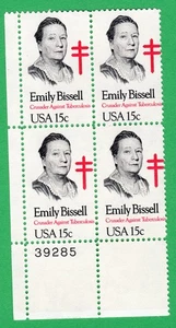 Scott #1823 Emily Bissell Plate Block of 4 Stamps - MNH P#39285 LL - Picture 1 of 1