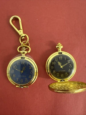 2 New  JOY & Iman Clip Watch Gold Filigree Case Navy/ Black Dial - Image 1 of 4