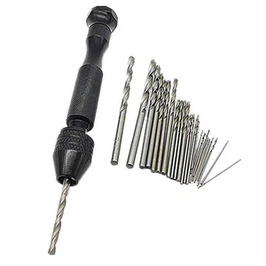26Pcs Mini Micro Hand Drill Bit Kit Manual Keyless Chuck Pin Vise Rotary Tool c - Picture 1 of 11