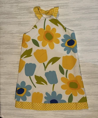 Vestido Florence Eiseman Niñas Talla 6X Blanco Algodón Amarillo Primavera Floral Pascua Foto 1 de 4