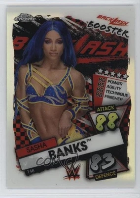 2021 Topps Chrome WWE Slam Attax Refractor Sasha Banks #146 - Image 1 of 2