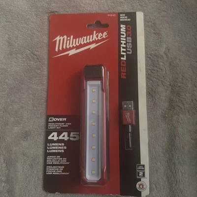 Milwaukee 2112-21 Rover USB Rechargeable 445 Lumen Magnetic Pocket Flood Light - Image 1 of 2