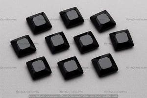 Piedra preciosa natural de ónix negro de corte cuadrado para diseños de joyas audaces y elegantes - Imagen 1 de 10