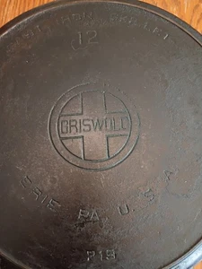 Griswold #12 cast iron skillet Erie PA #719 large logo - Picture 1 of 8