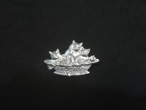 Cats  in a Basket ~ Silver-Plated Pewter  Brooch 4 cms wide - Picture 1 of 7