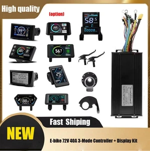 Controlador de onda sinusoidal de 3 modos Ebike 72V 40A + Pantalla LCD para motor 1000W-2000W AAU - Imagen 1 de 32