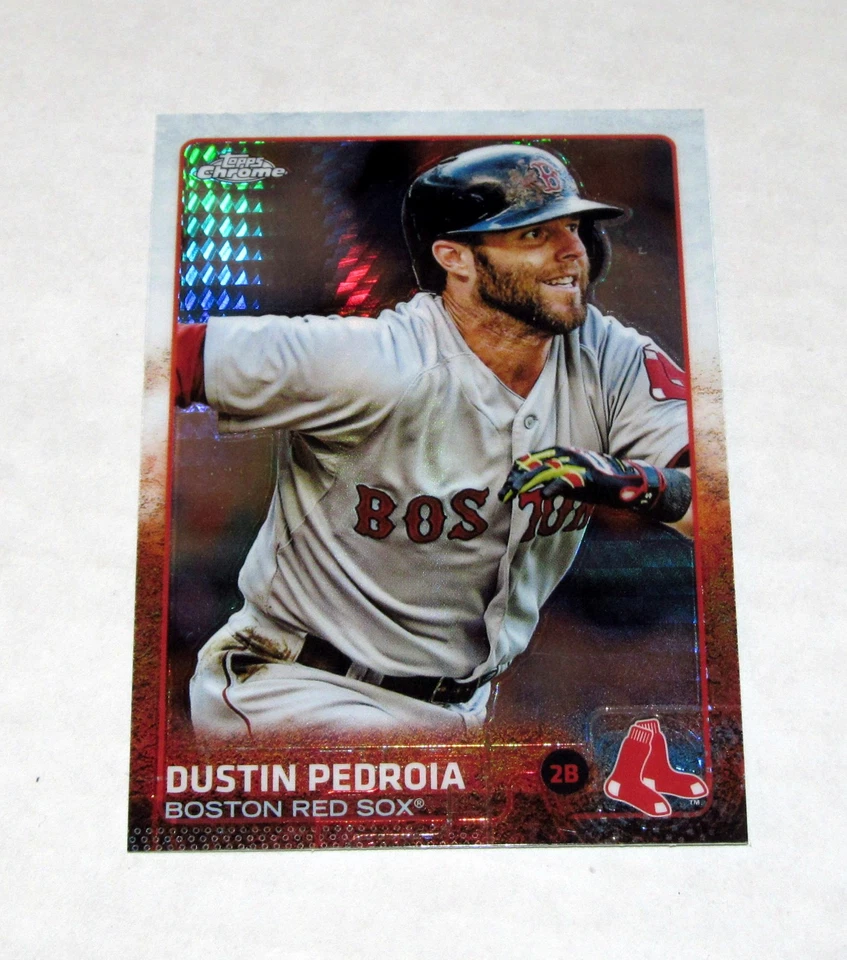 2015 Topps Chrome Prism Refractor 172 Dustin Pedroia  Red Sox - Image 1 of 1