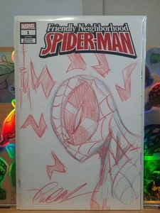  Spider-man: Blank Sketch/Sketched & Signed By Garrett Gunn & Coa Dallas Expo 25 - Picture 1 of 24