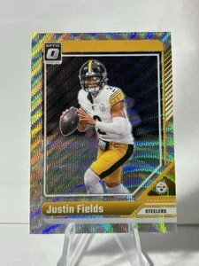 2024 Donruss Optic Justin Fields #164 Premium WAVE #/300 Pittsburgh Steelers - Picture 1 of 2