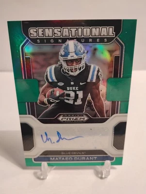 2022 Prizm Draft Mateo Durant Sensational Signatures Green Autograph #SS-MDU  - Image 1 of 2