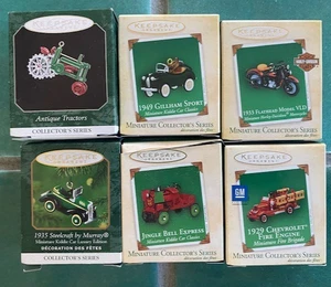 Hallmark Keepsake Christmas Ornament Lot Car, Harley Motorcycle in box vintage - Picture 1 of 3