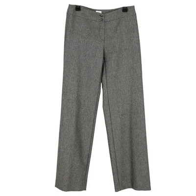 Armani Collezioni Pants Womens 6 Gray Micro Plaid Wool Blend Made Italy Career - Image 1 of 4