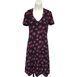 Hobbs Dress Womens Size 10 Red Floral Print A-line P2P 18" Dopamine Cottagecore - Picture 1 of 19