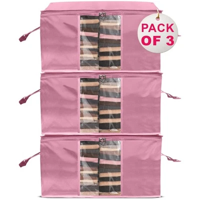 90Lclothes storage bags with zips Large Bedroom Bedding Storage Box Collapsible - Image 1 of 4