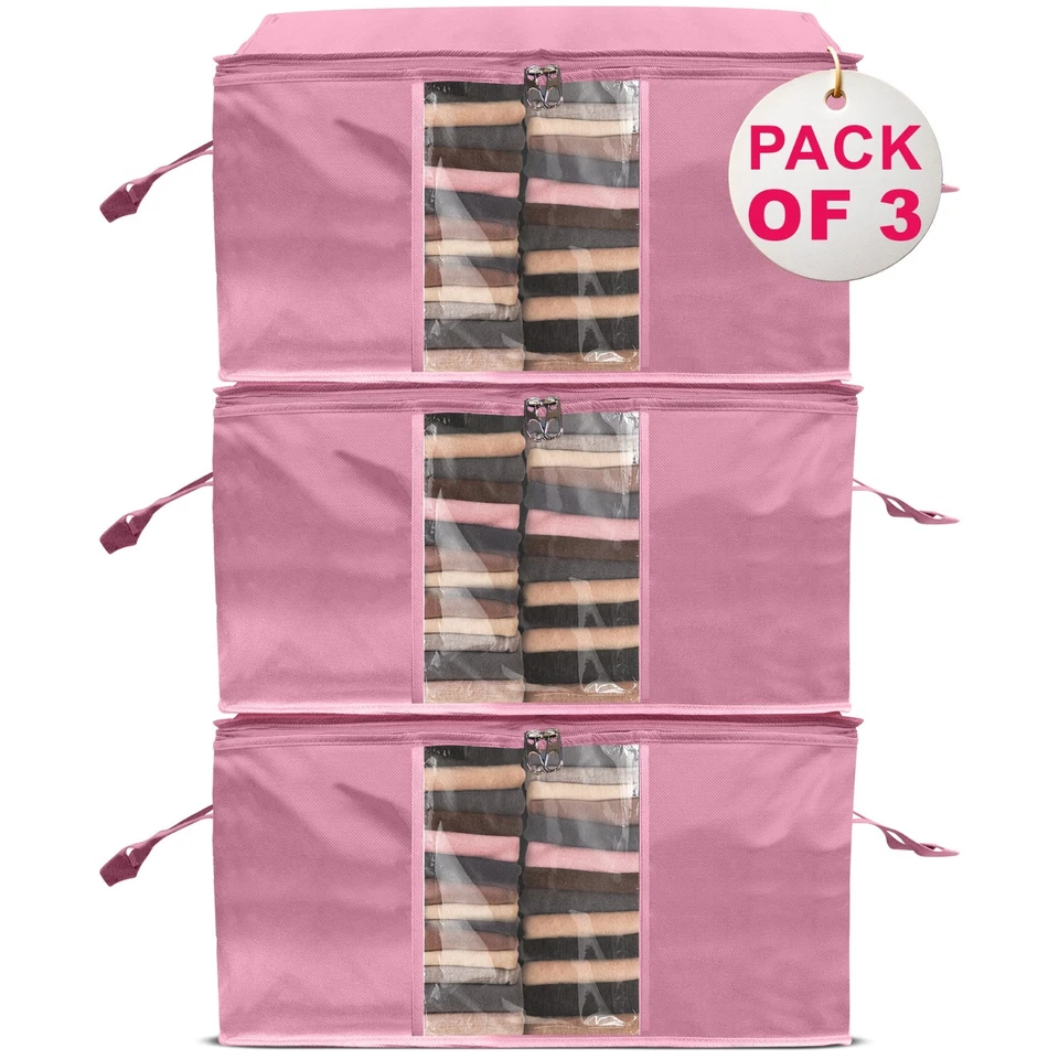 90Lclothes storage bags with zips Large Bedroom Bedding Storage Box Collapsible - Image 1 of 4