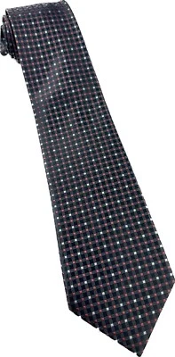 Галстук галстук Liz Claiborne Executive 100% шелк L59 x 3,75 дюйма уголь с розовыми чеками - Изображение 1 из 4