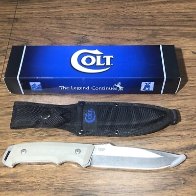Cuchillo de hoja fija Colt mango G-10 funda de hoja lavada a la piedra CT656 - descontinuado Foto 1 de 4