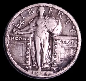 1924-P Standing Liberty Quarter 25c VF - SUP170 - Picture 1 of 2