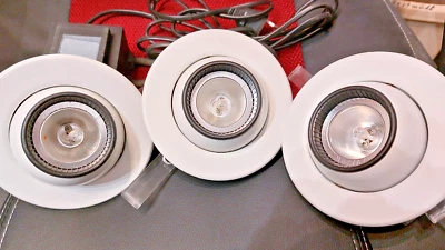 3 Einbauleuchten Einbaustrahler - schwenkbar  -  GU5,3  - mit 12V Trafo dimmbar - Bild 1 von 4