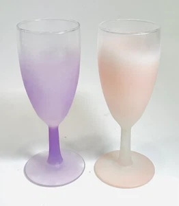 Vintage 2 Blendo 6 Zoll groß Rosa & Lavendel Weingläser - Bild 1 von 7
