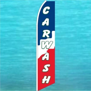 BANDERA DE ALETEO DE LAVADO DE AUTOS Alta Curvada Superior Pluma Swooper Publicidad Banner Letrero - Imagen 1 de 5