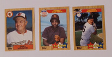 1987 Topps Tiffany #568 Earl Weaver, #599 Tony Gwynn, #608 Wade Boggs