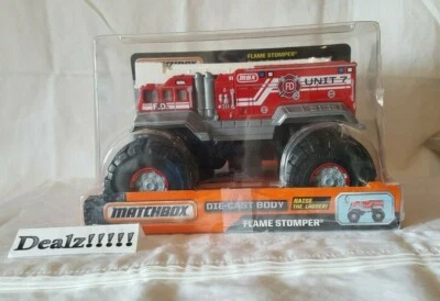 Matchbox Flame Stomper ~Raise the Ladder Fire Truck 1/24 Diecast 8" ~ Rare Find! - Image 1 of 2