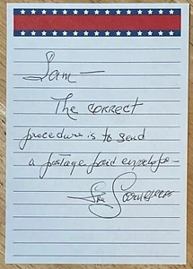 LOU CARNESECCA, 100% AUTHENTIC AUTOGRAPHED LETTER, BASKETBALL LEGEND ! R.I.P. - Picture 1 of 1