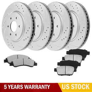 Front Rear Disc Rotors and Ceramic Pads for 2005-2012 for Nissan Pathfinder - Picture 1 of 10