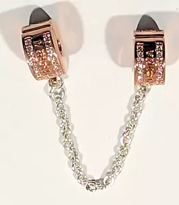 Authentic Pandora Charm, ROSE Insignia Safety Chain, #782057CZ - Picture 1 of 3