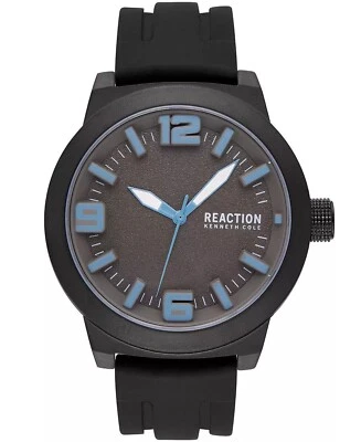 Kenneth Cole Reaction Men'sWatch All Black Sport Watch with Blue Numerals No Box - Image 1 of 3