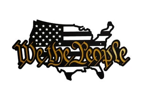 We the People - Black & Gold/ Yellow - Metal Wall Art Flag - Made in the USA - Picture 1 of 3