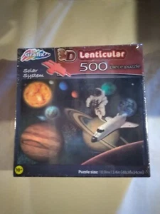 Solar System 3D Lenticular 500 Piece Puzzle, Planets, Space Shuttle, Astronaut - Picture 1 of 3